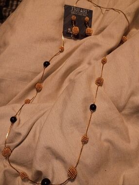 Trifari Gold Toned,Earing and Necklace set
